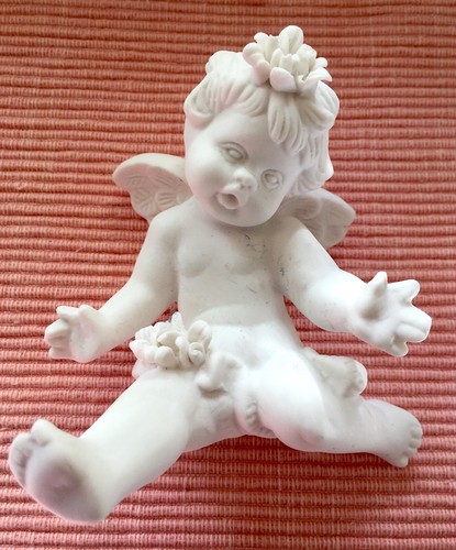 Ange fleuri porcelaine - fleuri, en